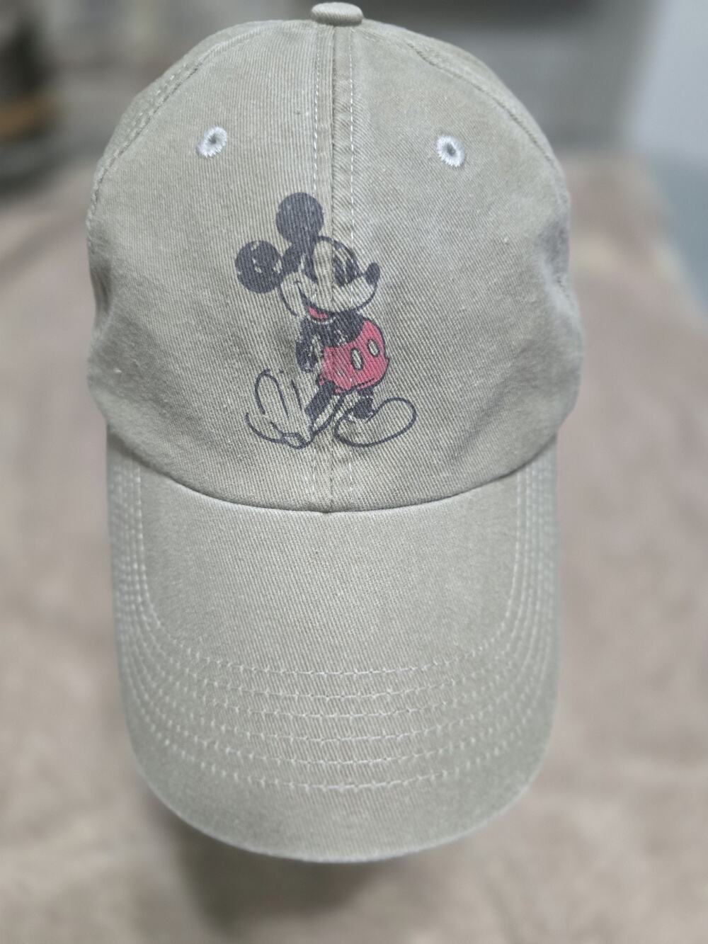 Disney Parks Mickey Mouse Hat Cap Khaki Adult Size Strap Back